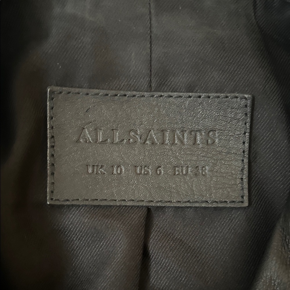 All Saints Black Leather Biker Jacket - Picture 2 of 3